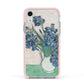 Irises By Vincent Van Gogh Apple iPhone XR Impact Case Pink Edge on Silver Phone