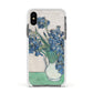 Irises By Vincent Van Gogh Apple iPhone Xs Impact Case White Edge on Black Phone