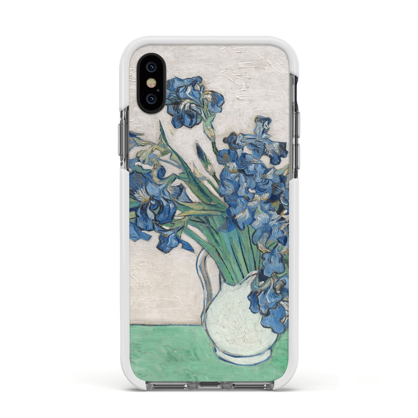 Irises By Vincent Van Gogh Apple iPhone Xs Impact Case White Edge on Black Phone
