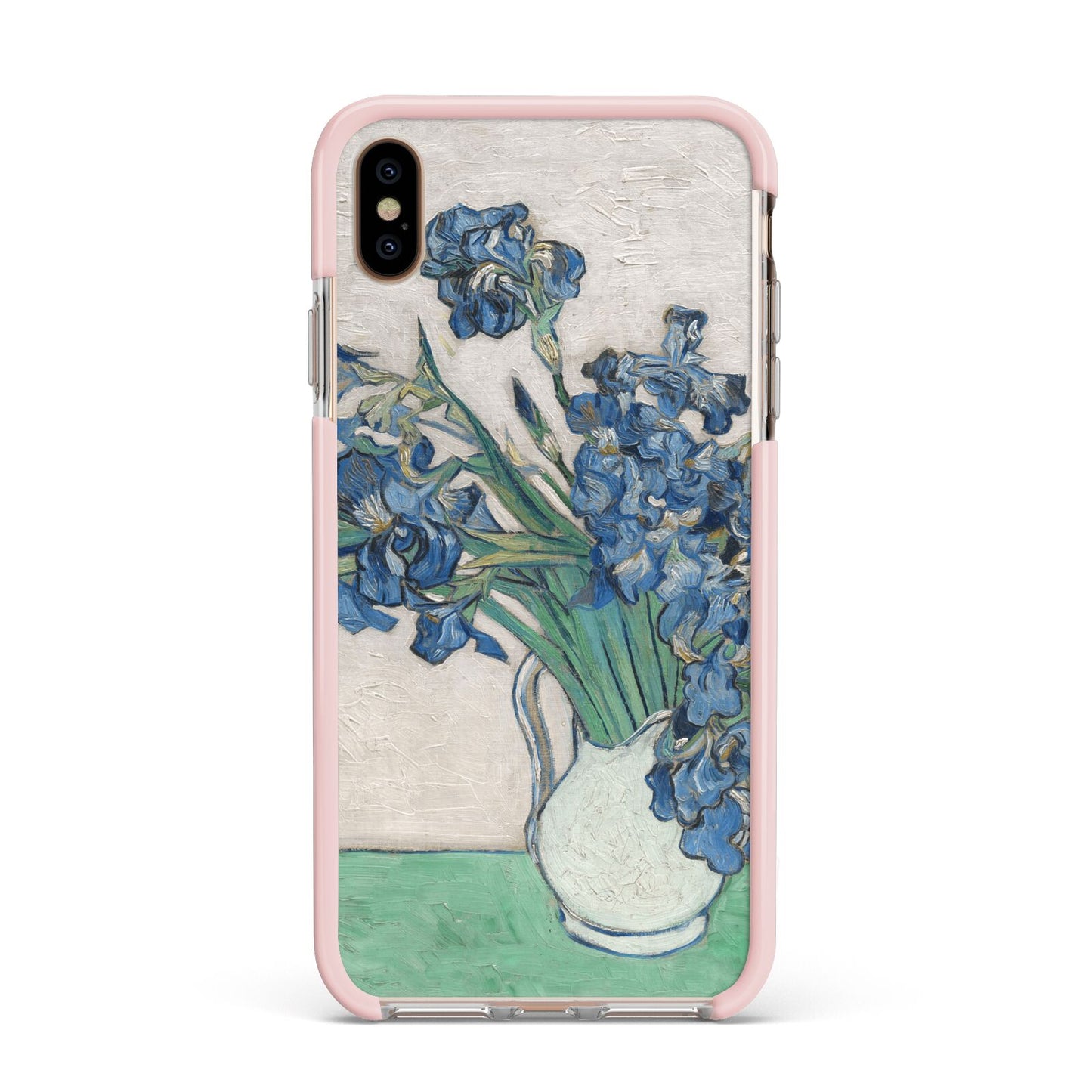Irises By Vincent Van Gogh Apple iPhone Xs Max Impact Case Pink Edge on Gold Phone