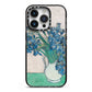 Irises By Vincent Van Gogh iPhone 14 Pro Black Impact Case on Silver phone