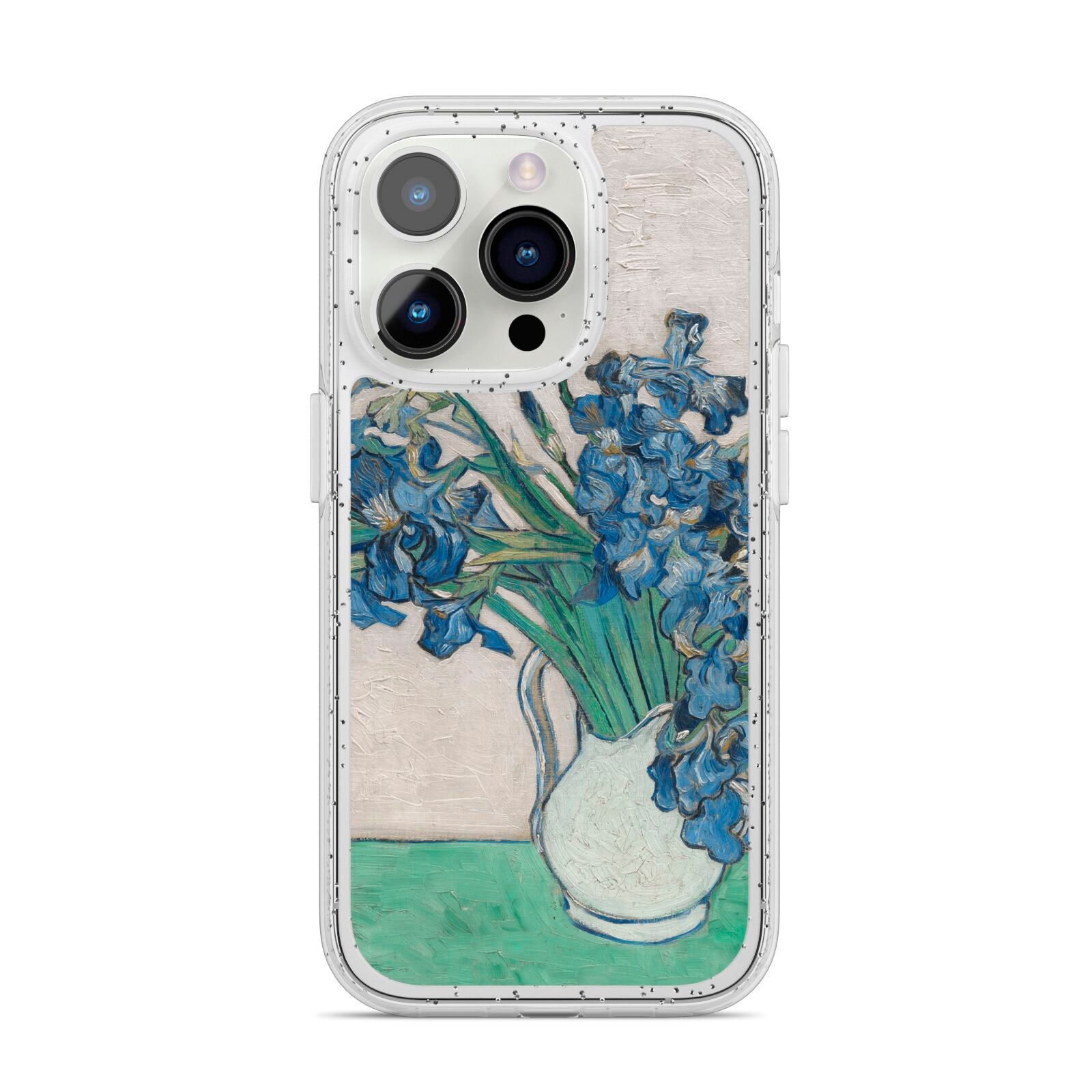 Irises By Vincent Van Gogh iPhone 14 Pro Glitter Tough Case Silver