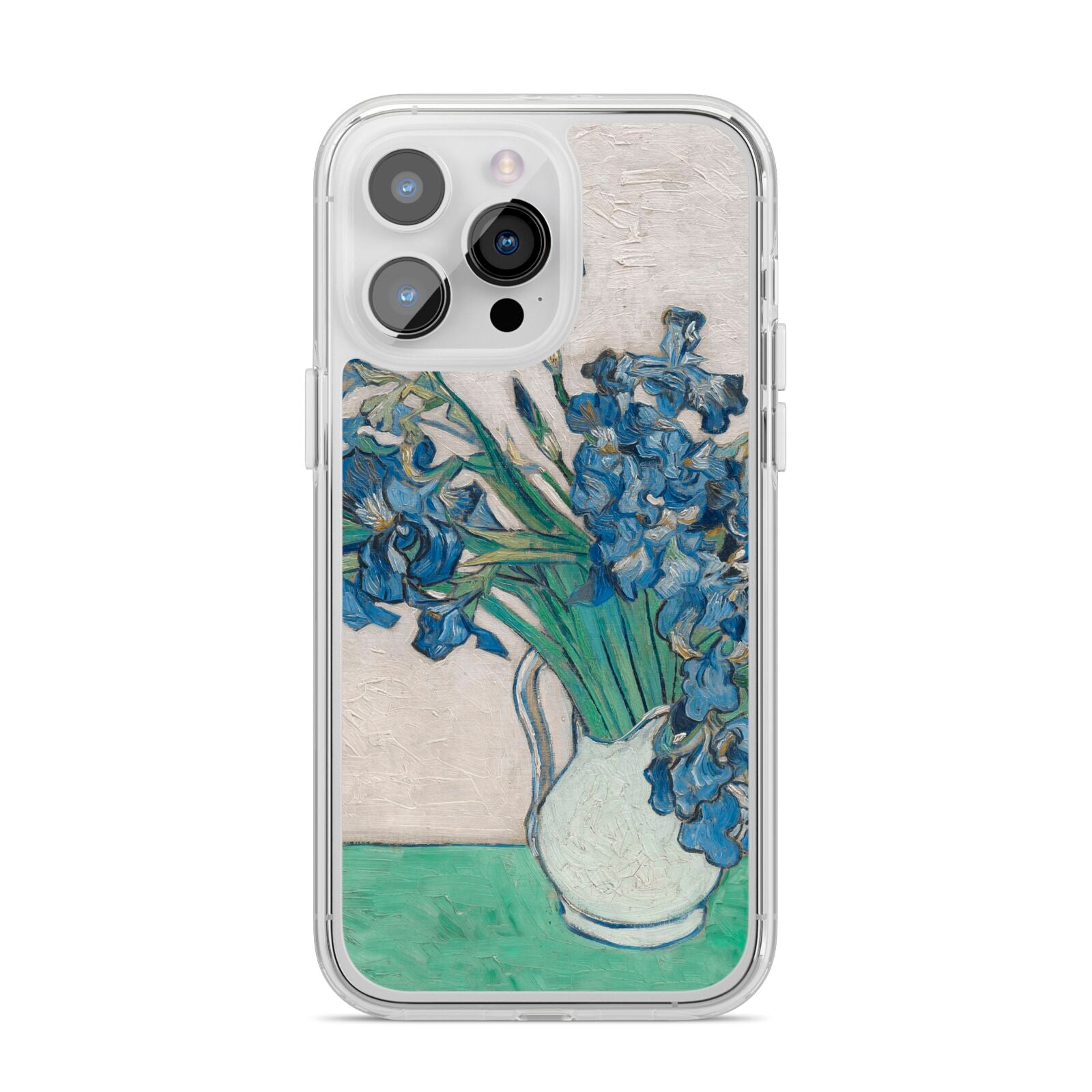 Irises By Vincent Van Gogh iPhone 14 Pro Max Clear Tough Case Silver