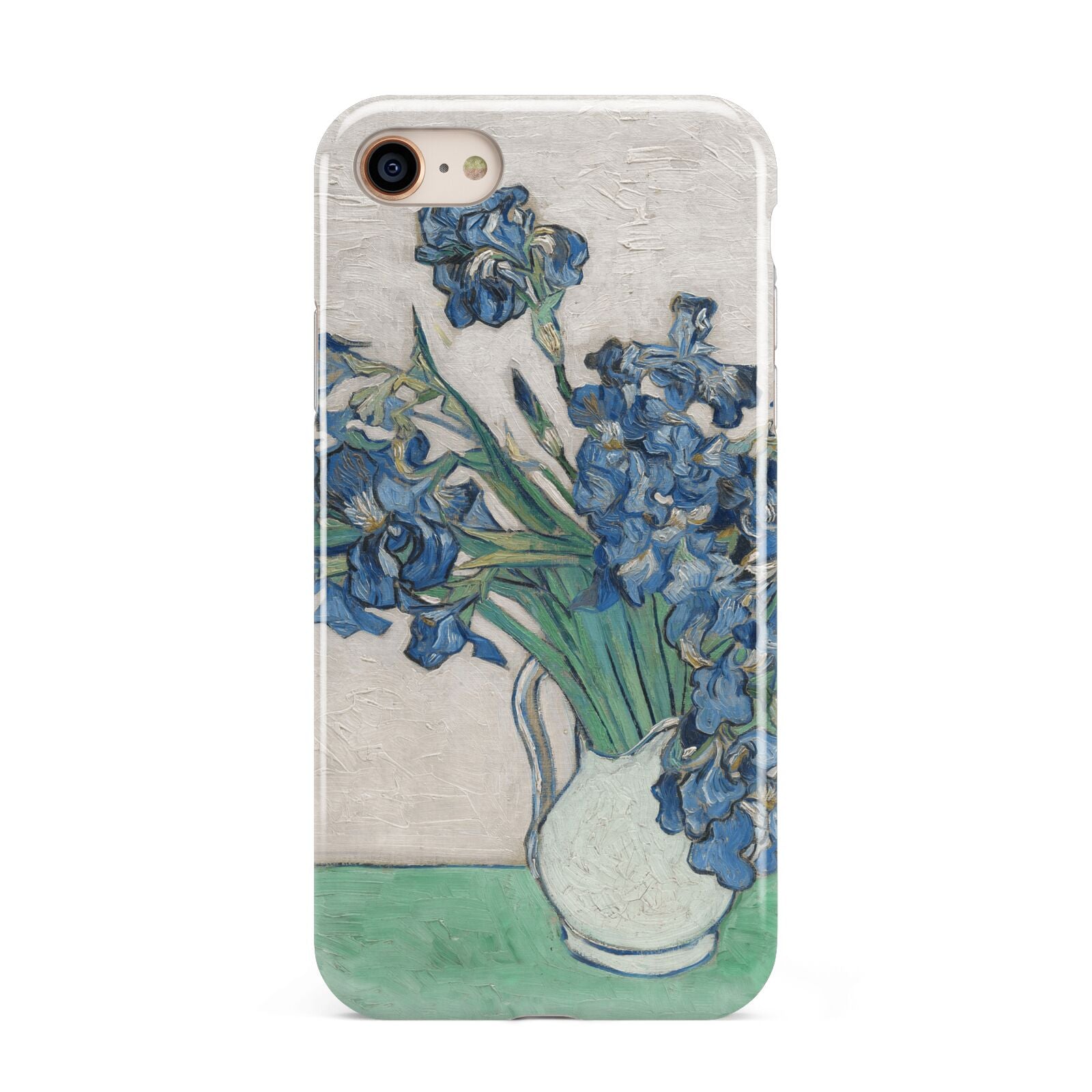 Irises By Vincent Van Gogh iPhone 8 3D Tough Case on Gold Phone