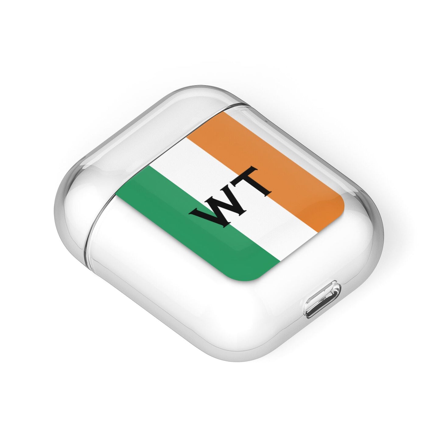 Irish Colours Personalised Initials AirPods Case Laid Flat