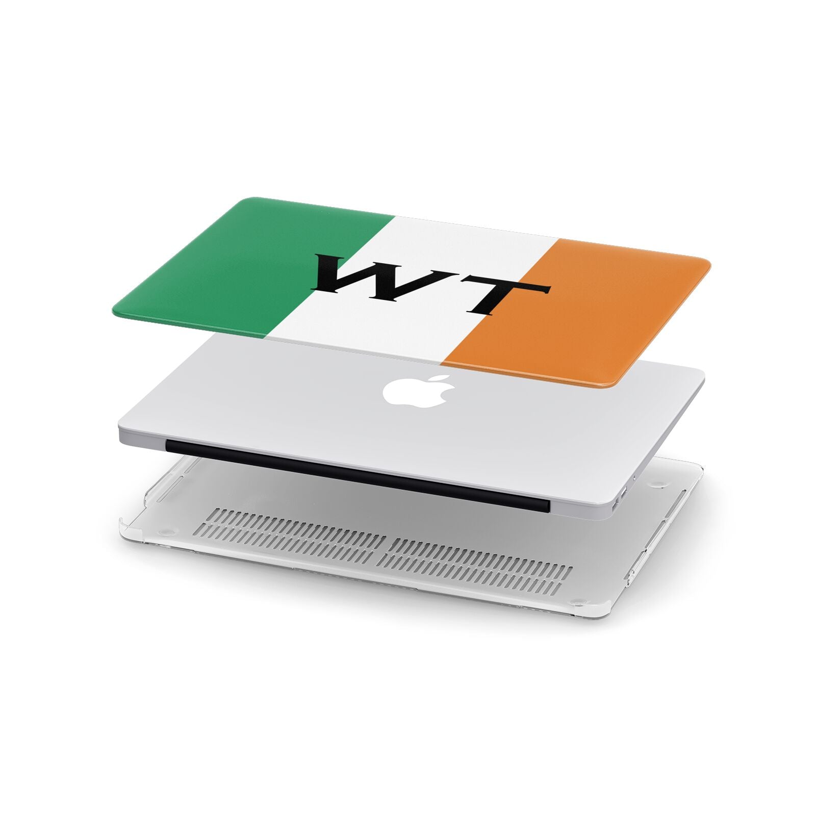 Irish Colours Personalised Initials Apple MacBook Case in Detail