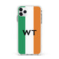 Irish Colours Personalised Initials Apple iPhone 11 Pro Max in Silver with White Impact Case