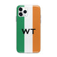 Irish Colours Personalised Initials Apple iPhone 11 Pro in Silver with Bumper Case