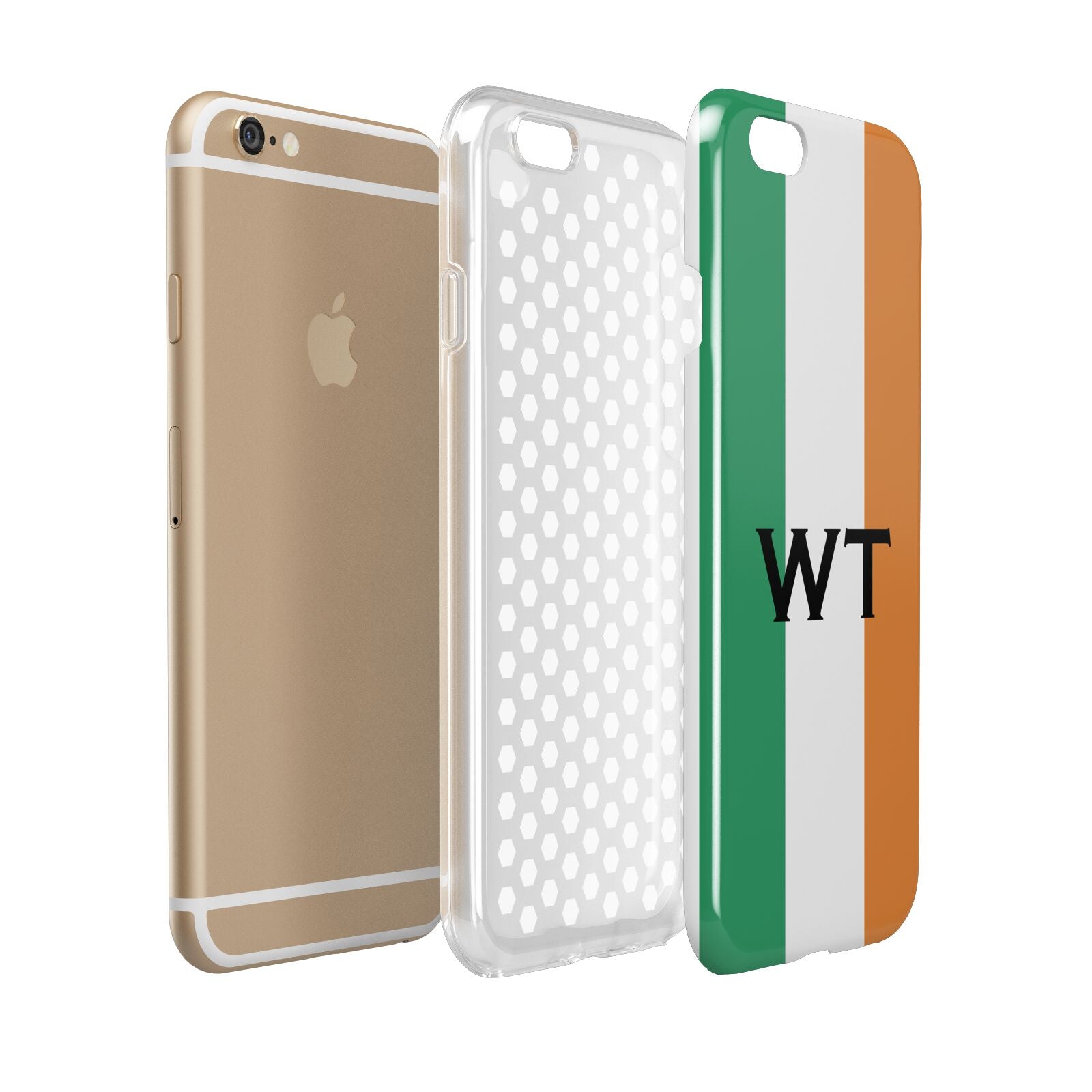 Irish Colours Personalised Initials Apple iPhone 6 3D Tough Case Expanded view