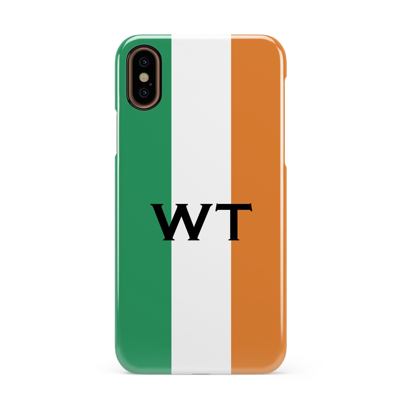 Irish Colours Personalised Initials Apple iPhone XS 3D Snap Case