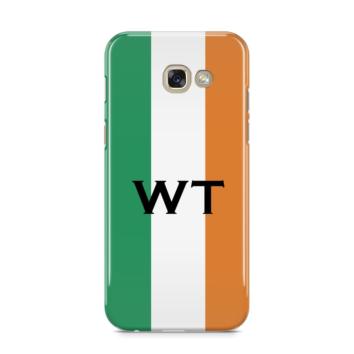 Irish Colours Personalised Initials Samsung Galaxy A5 2017 Case on gold phone