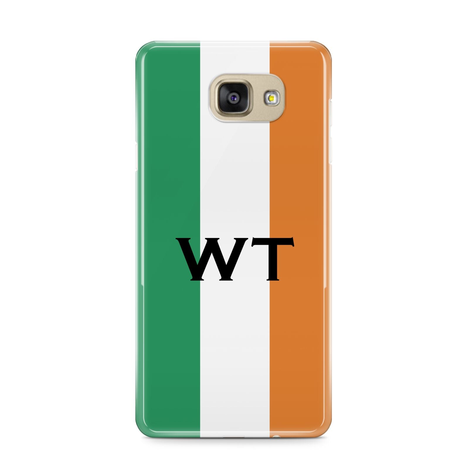 Irish Colours Personalised Initials Samsung Galaxy A9 2016 Case on gold phone