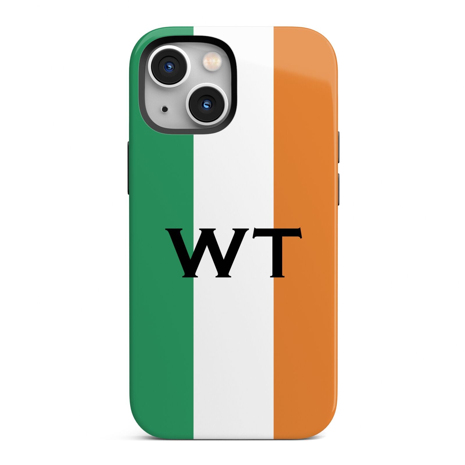 Irish Colours Personalised Initials iPhone 13 Mini Full Wrap 3D Tough Case