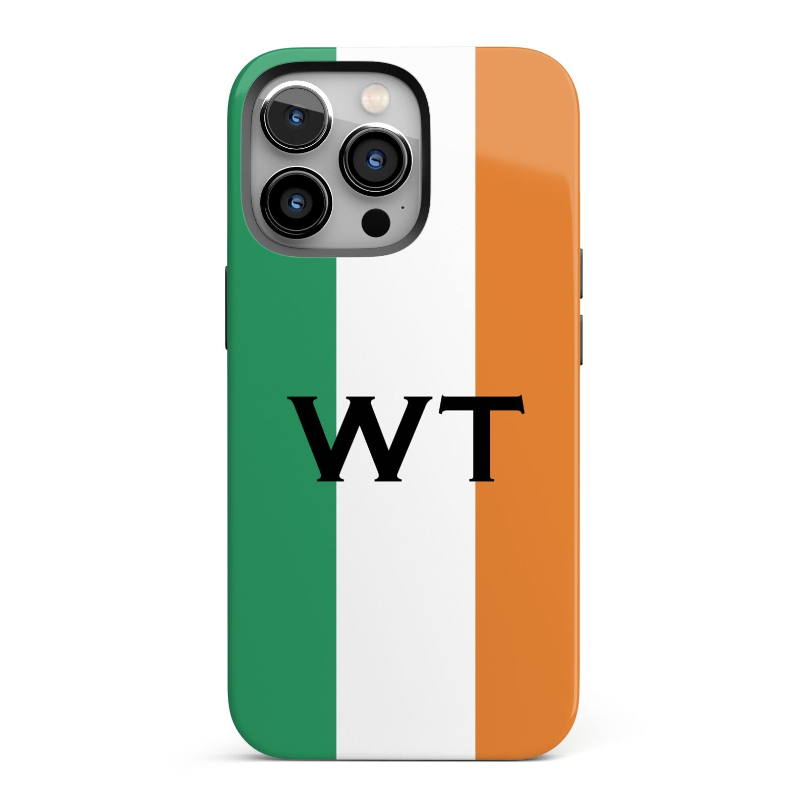 Irish Colours Personalised Initials iPhone 13 Pro Full Wrap 3D Tough Case