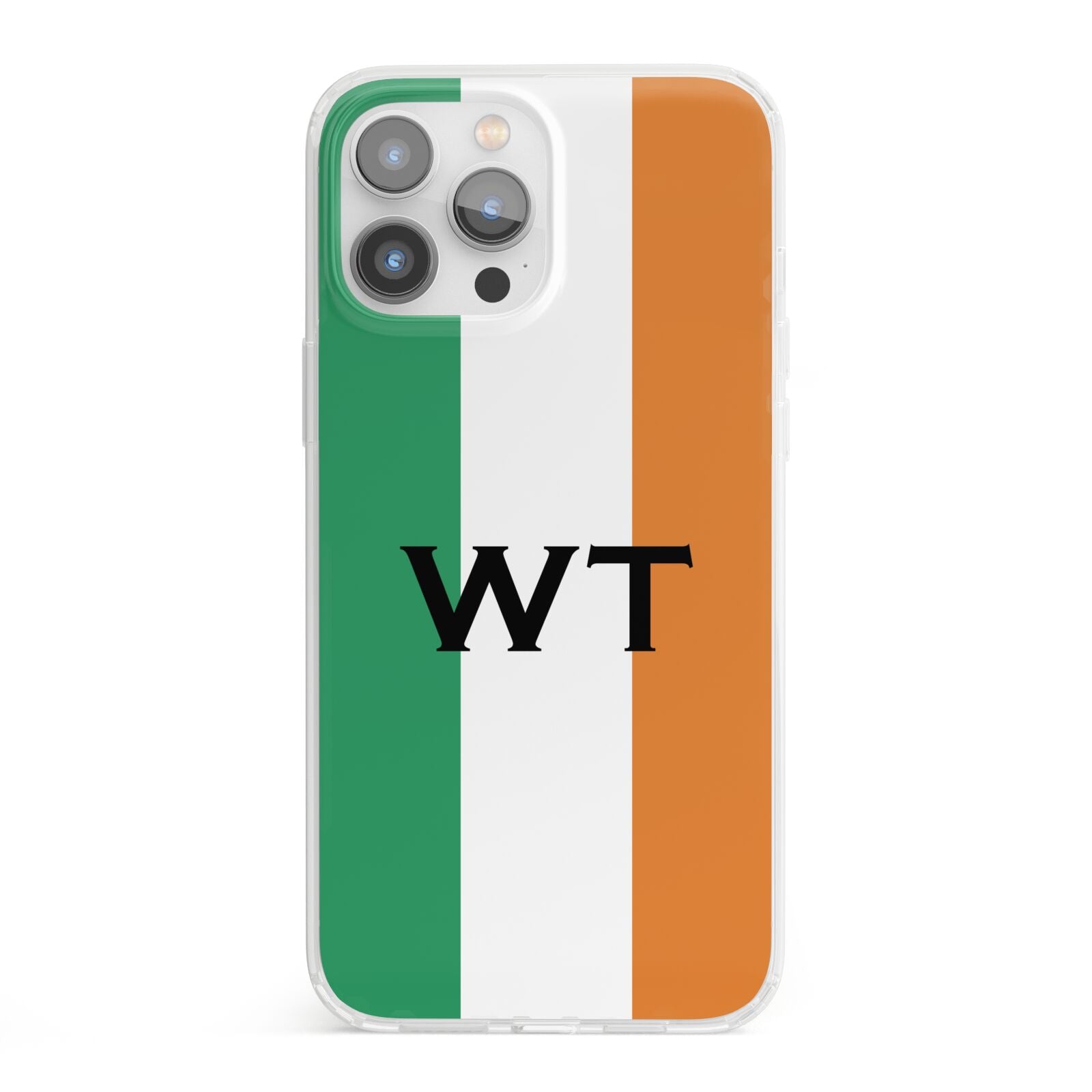 Irish Colours Personalised Initials iPhone 13 Pro Max Clear Bumper Case