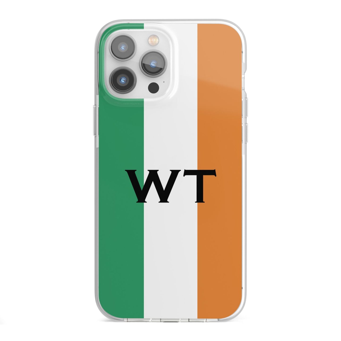 Irish Colours Personalised Initials iPhone 13 Pro Max TPU Impact Case with White Edges