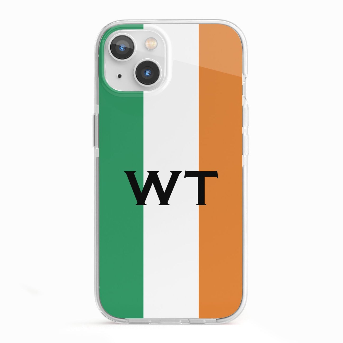Irish Colours Personalised Initials iPhone 13 TPU Impact Case with White Edges