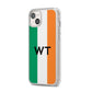 Irish Colours Personalised Initials iPhone 14 Plus Clear Tough Case Starlight Angled Image