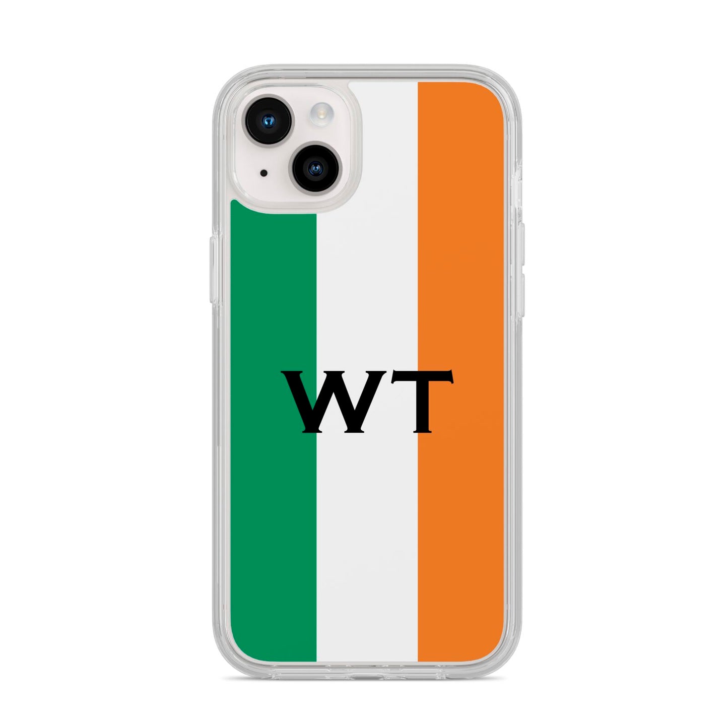 Irish Colours Personalised Initials iPhone 14 Plus Clear Tough Case Starlight