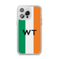 Irish Colours Personalised Initials iPhone 14 Pro Max Glitter Tough Case Silver