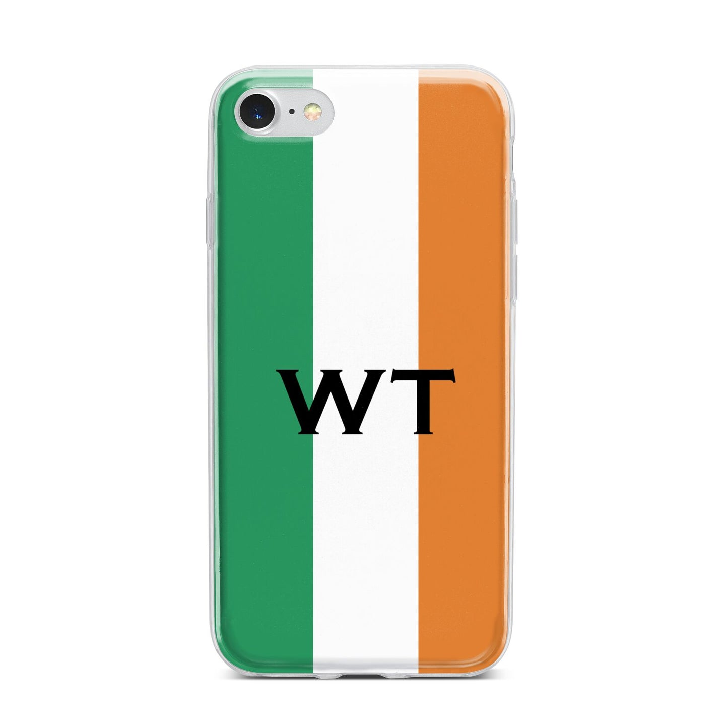 Irish Colours Personalised Initials iPhone 7 Bumper Case on Silver iPhone