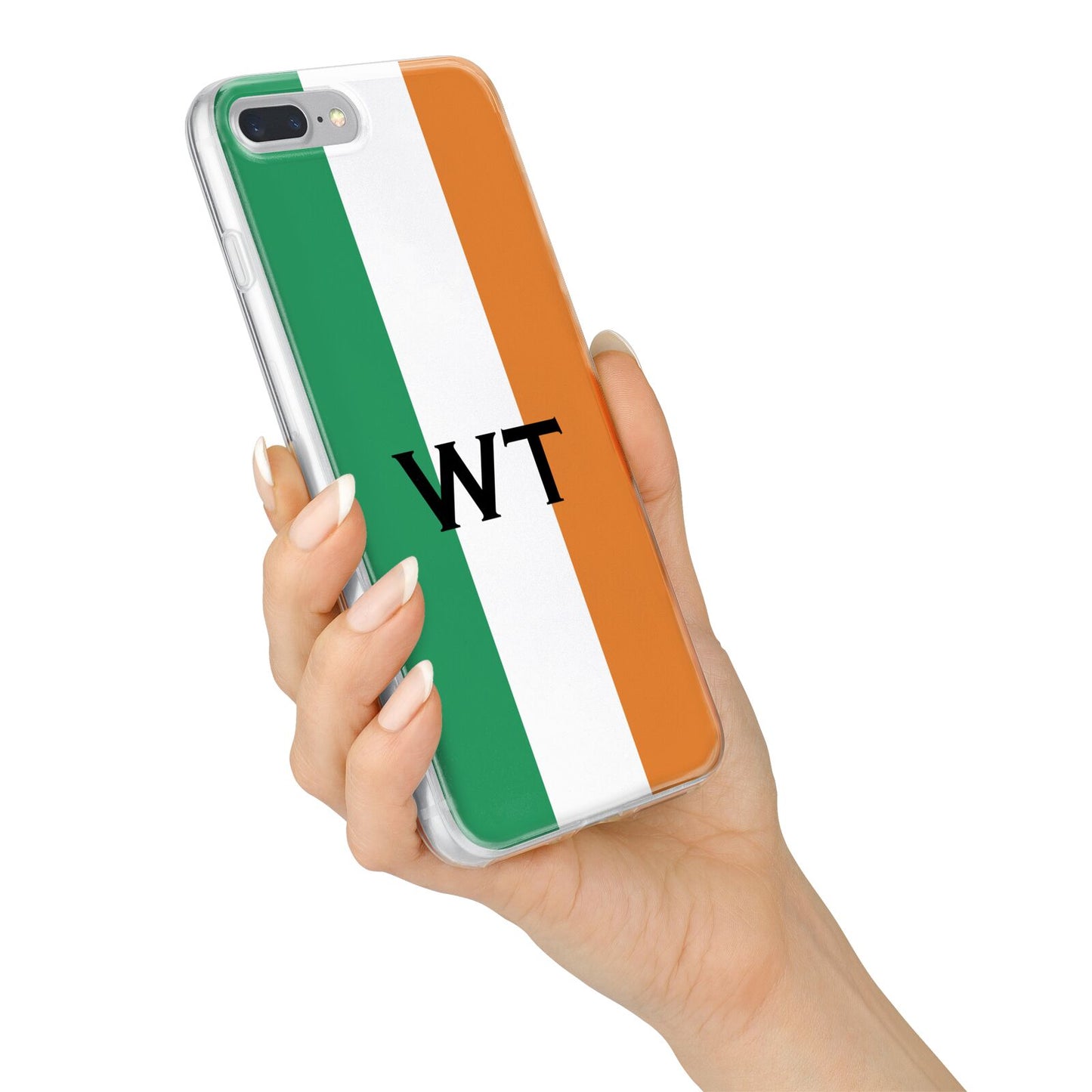 Irish Colours Personalised Initials iPhone 7 Plus Bumper Case on Silver iPhone Alternative Image