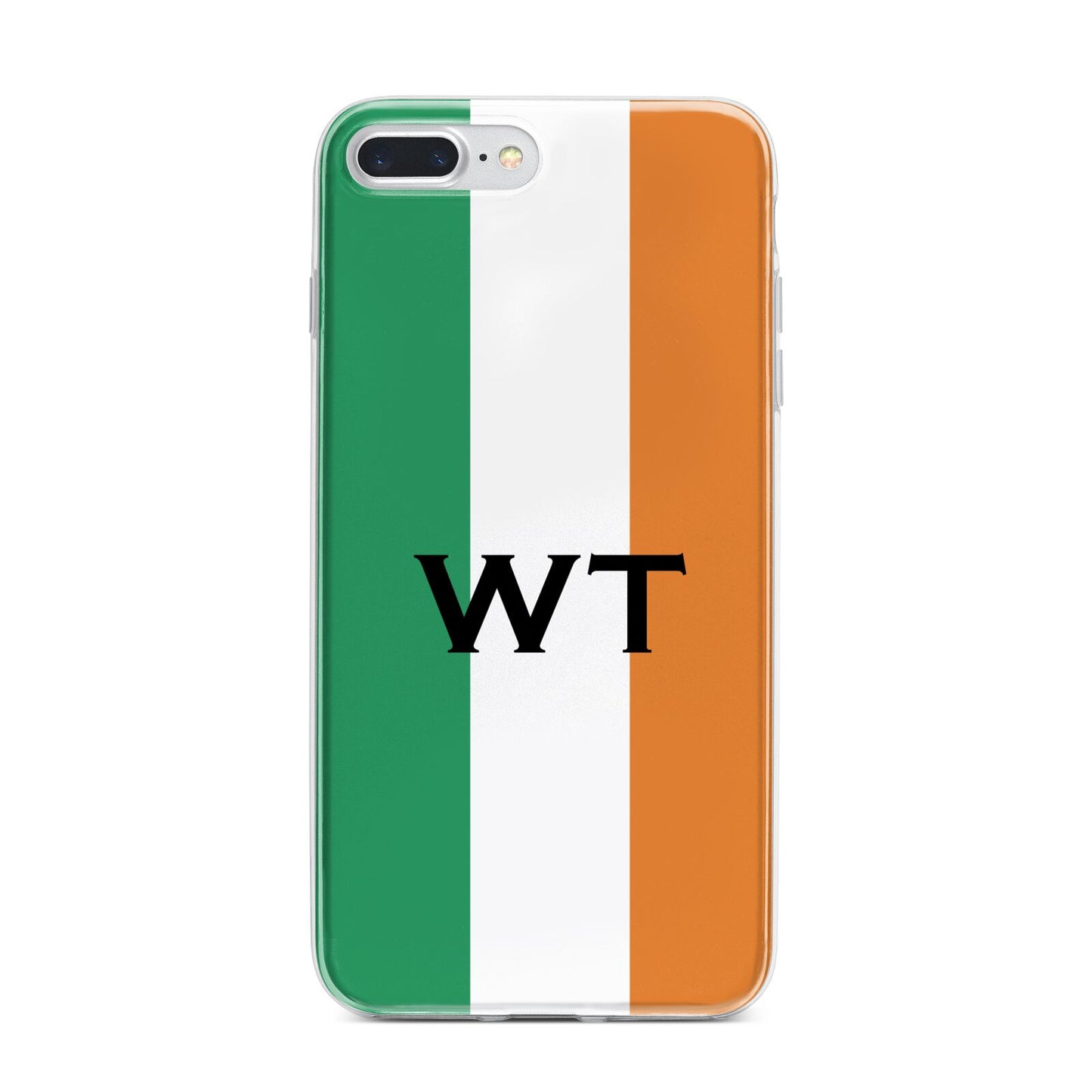 Irish Colours Personalised Initials iPhone 7 Plus Bumper Case on Silver iPhone