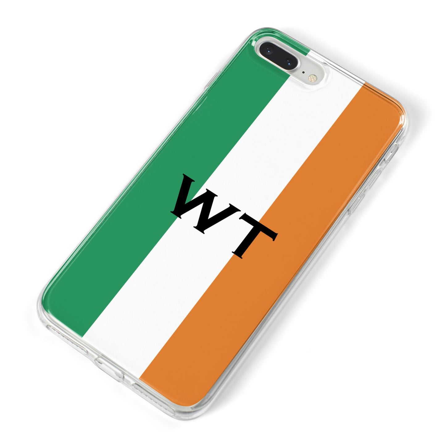 Irish Colours Personalised Initials iPhone 8 Plus Bumper Case on Silver iPhone Alternative Image