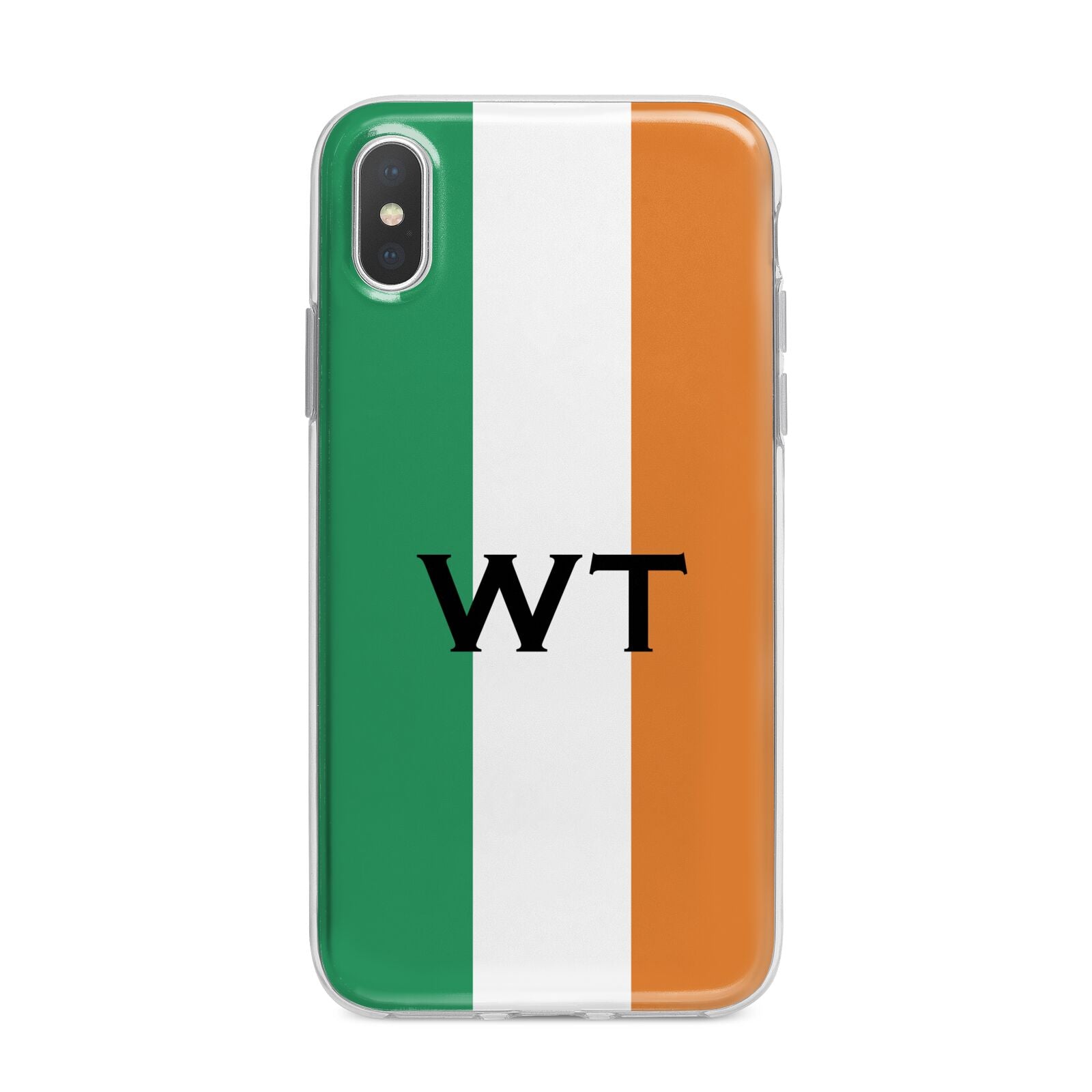 Irish Colours Personalised Initials iPhone X Bumper Case on Silver iPhone Alternative Image 1