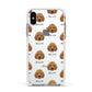 Irish Doodle Icon with Name Apple iPhone Xs Impact Case White Edge on Silver Phone