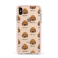 Irish Doodle Icon with Name Apple iPhone Xs Max Impact Case Pink Edge on Gold Phone