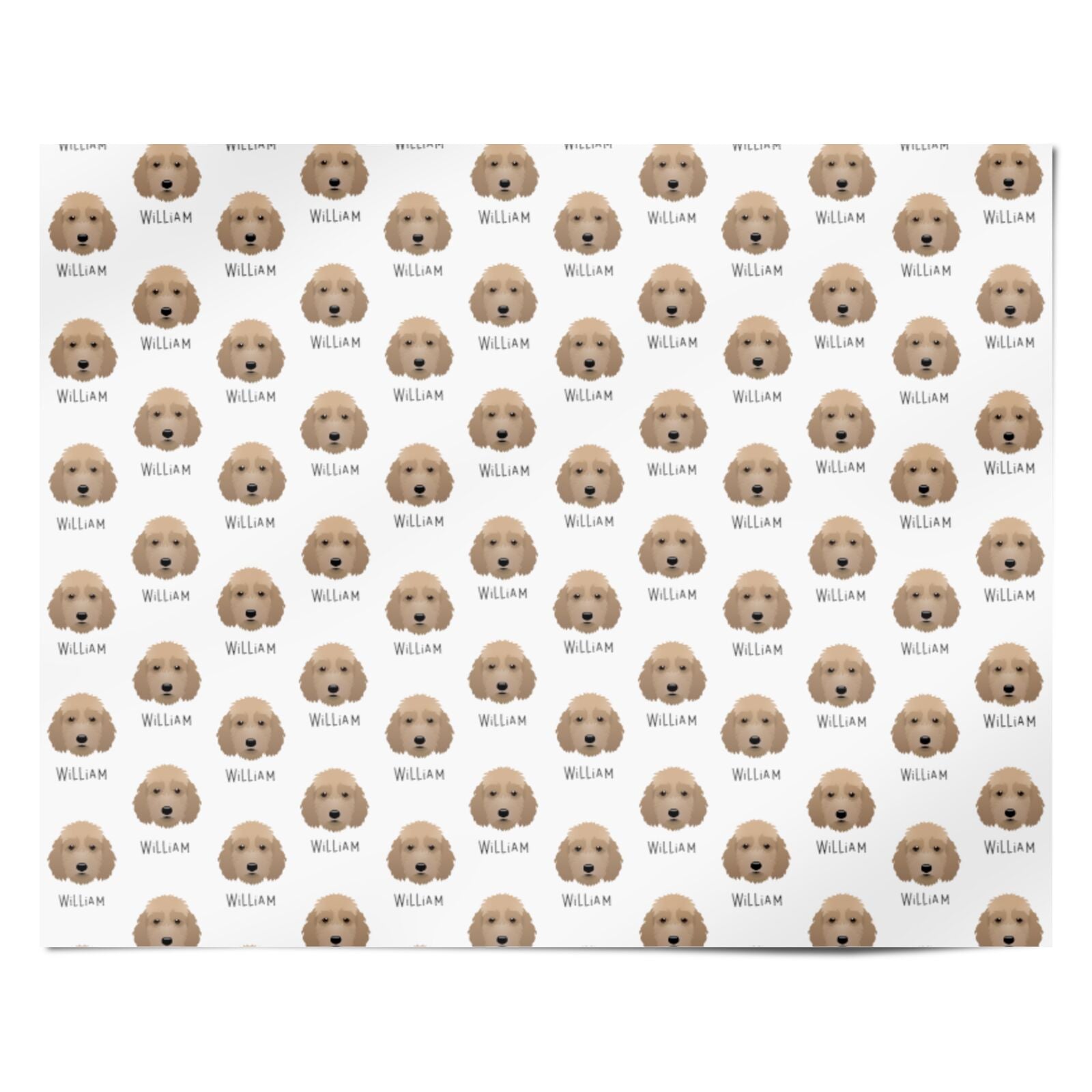 Irish Doodle Icon with Name Personalised Wrapping Paper Alternative