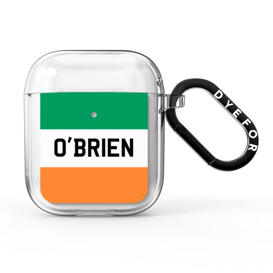 Irish Flag Personalised Name AirPods Clear Case