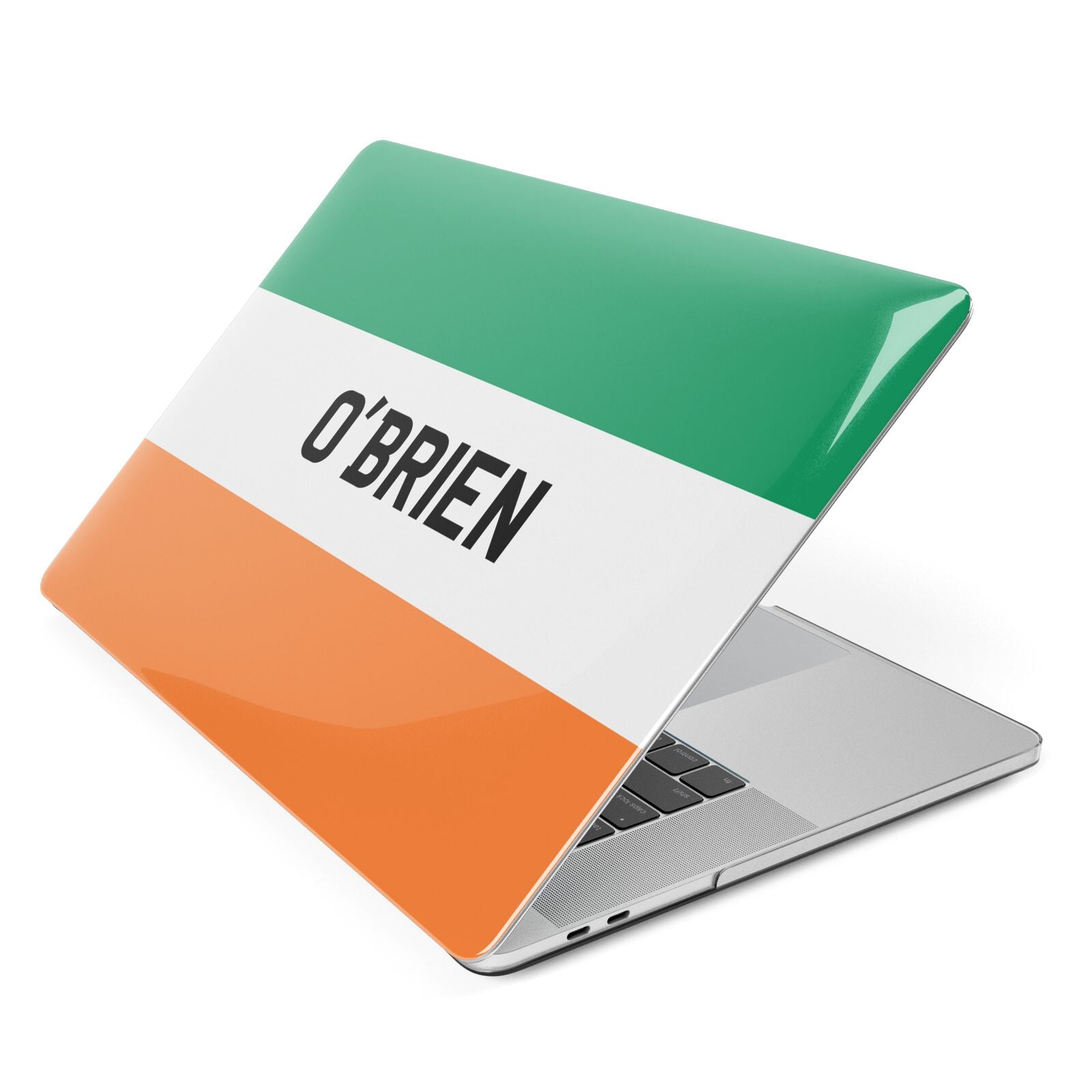 Irish Flag Personalised Name Apple MacBook Case Side View