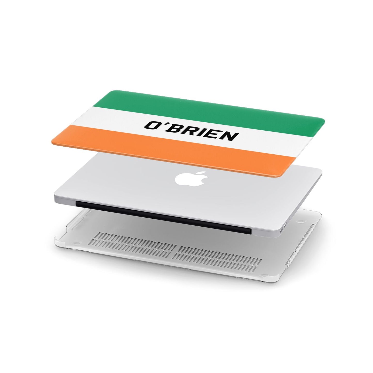 Irish Flag Personalised Name Apple MacBook Case in Detail