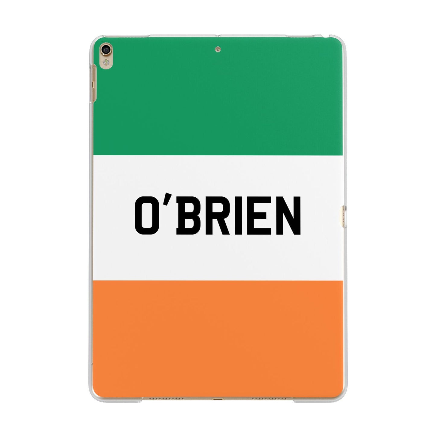 Irish Flag Personalised Name Apple iPad Gold Case