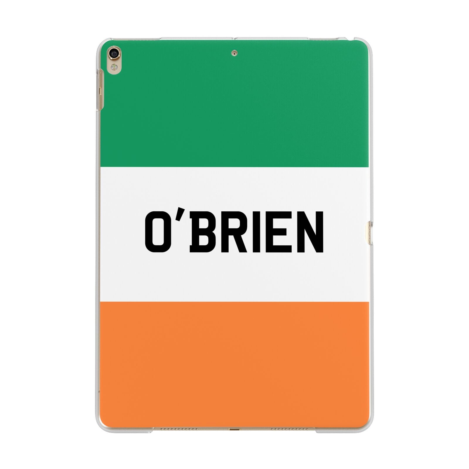 Irish Flag Personalised Name Apple iPad Gold Case