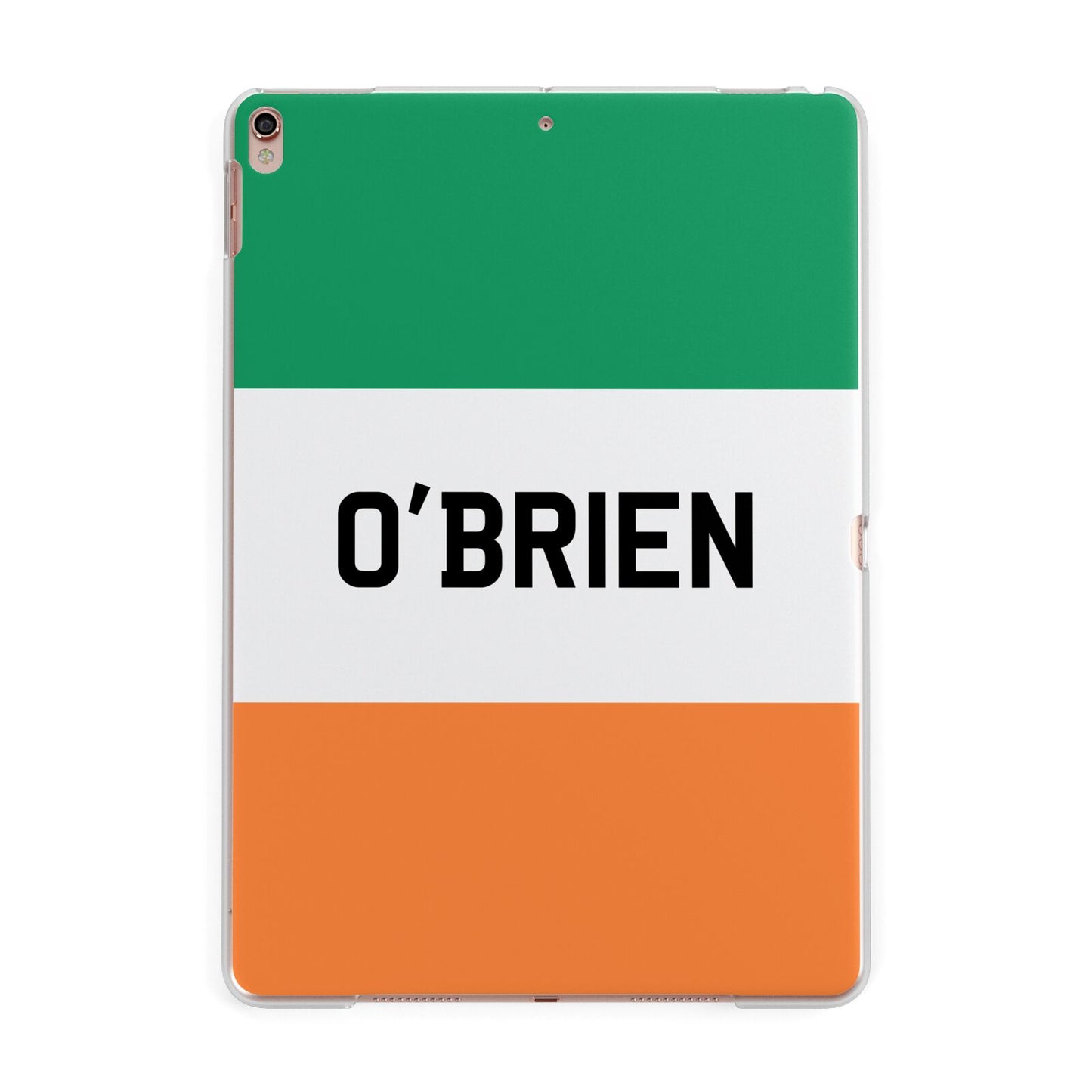 Irish Flag Personalised Name Apple iPad Rose Gold Case