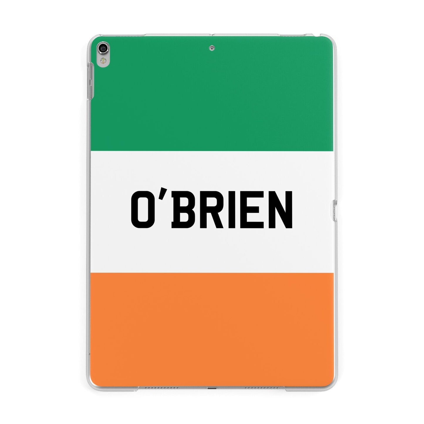 Irish Flag Personalised Name Apple iPad Silver Case
