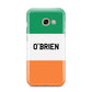 Irish Flag Personalised Name Samsung Galaxy A3 2017 Case on gold phone