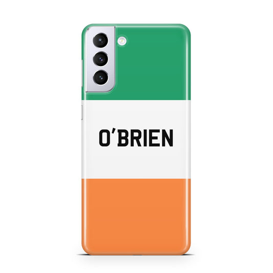 Irish Flag Personalised Name Samsung S21 Plus Phone Case