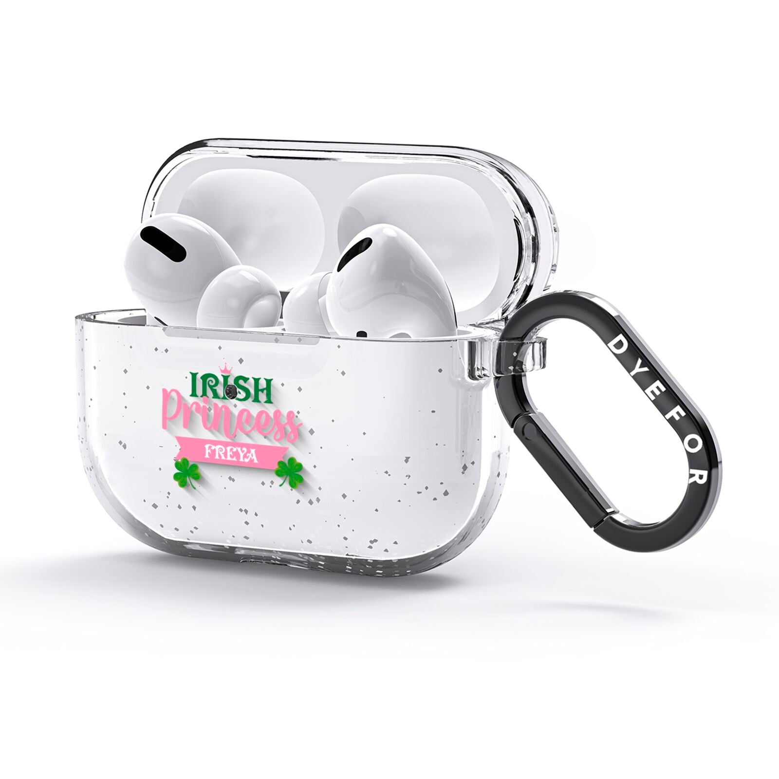 Irish Princess Personalised AirPods Glitter Case 3rd Gen Side Image
