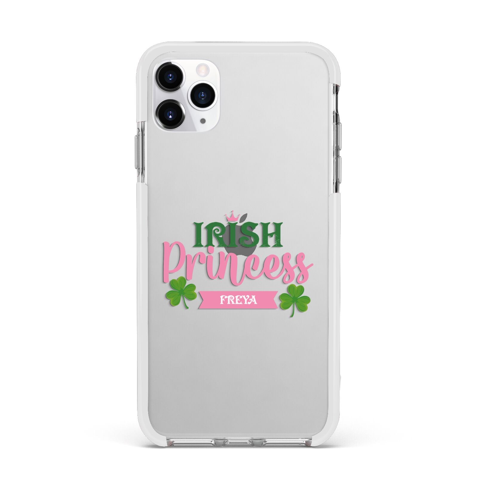 Irish Princess Personalised Apple iPhone 11 Pro Max in Silver with White Impact Case