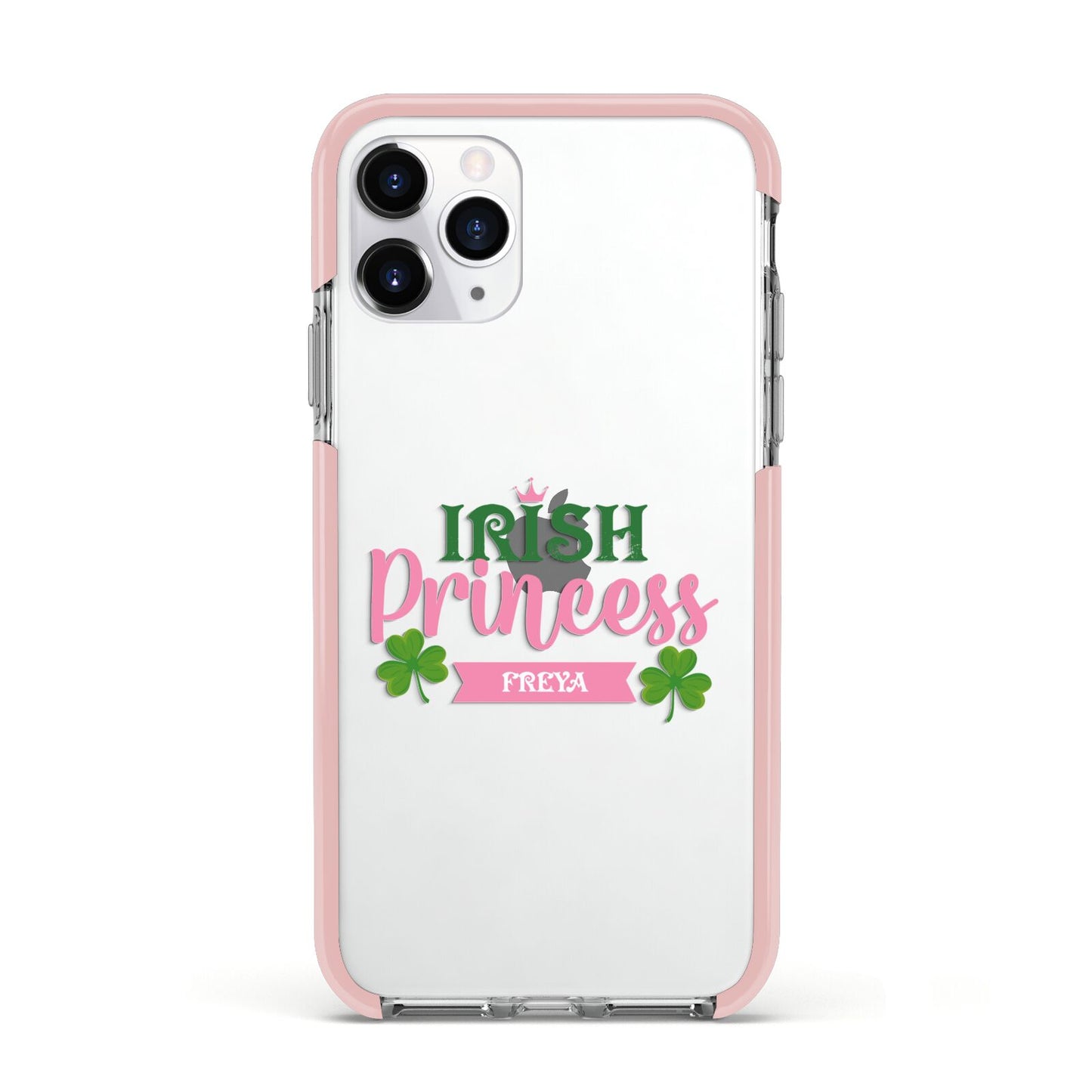 Irish Princess Personalised Apple iPhone 11 Pro in Silver with Pink Impact Case