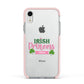 Irish Princess Personalised Apple iPhone XR Impact Case Pink Edge on Silver Phone