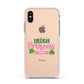 Irish Princess Personalised Apple iPhone Xs Impact Case Pink Edge on Gold Phone