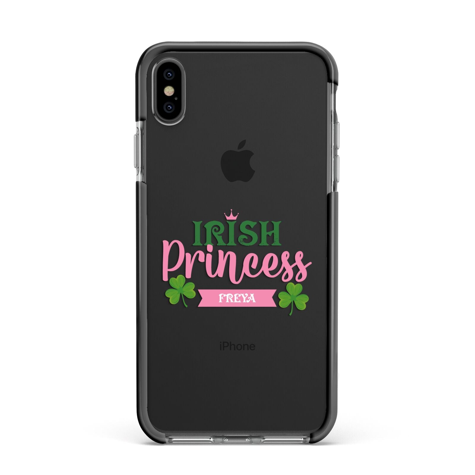 Irish Princess Personalised Apple iPhone Xs Max Impact Case Black Edge on Black Phone