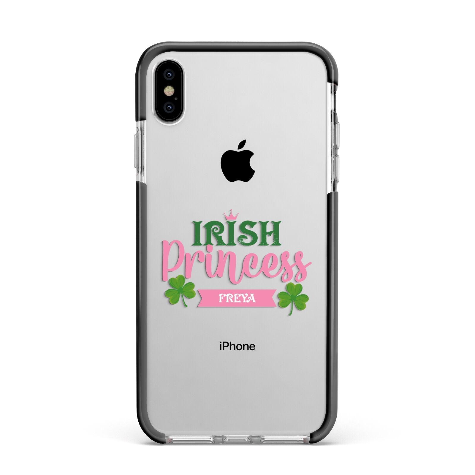 Irish Princess Personalised Apple iPhone Xs Max Impact Case Black Edge on Silver Phone