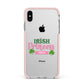 Irish Princess Personalised Apple iPhone Xs Max Impact Case Pink Edge on Silver Phone