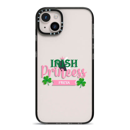Irish Princess Personalised iPhone 14 Plus Black Impact Case on Silver phone